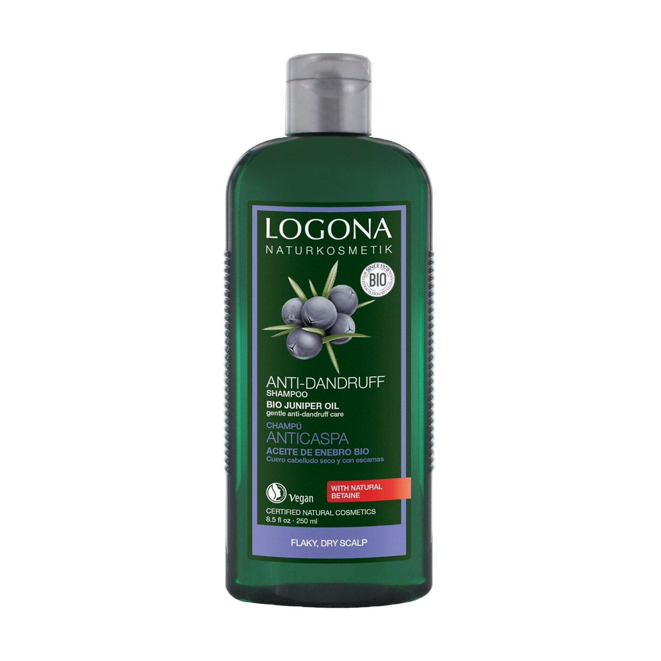 Шампунь Logona Hair Care Treatment Juniper Oil Anti-Dandruff Shampoo для сухої шкіри голови, проти лупи, 250 мл