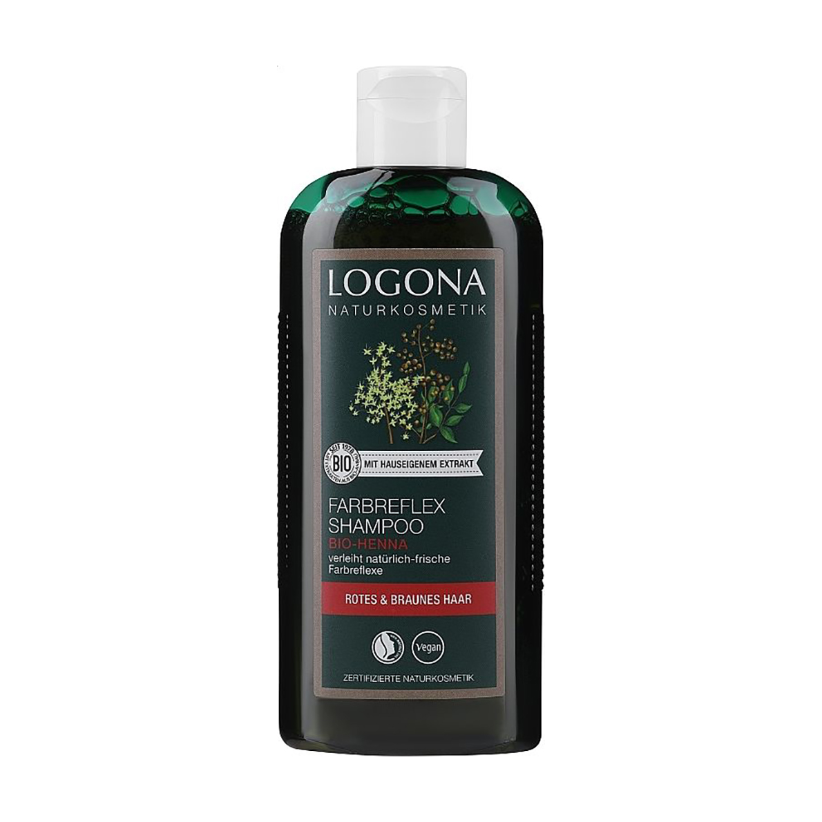 Уцінка! Шампунь Logona Farbreflex Shampoo для фарбованого червоно-коричневого волосся, з хною, 250 мл